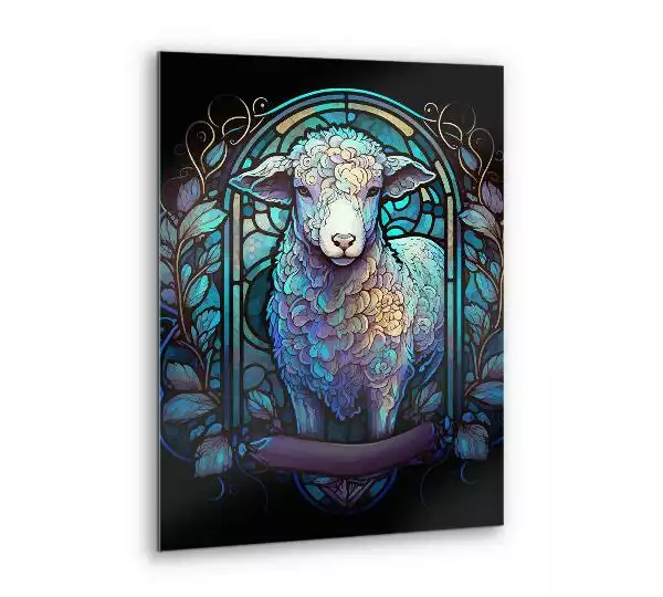 Obraz szklany baranek motyw religijny