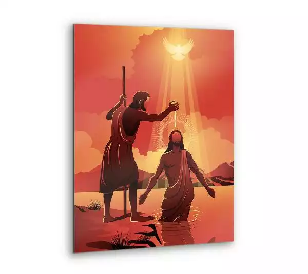 Obraz szklany Chrzest Jezusa Jan Chrzciciel