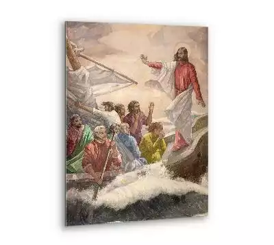 Obraz szklany Jezus na łodzi z uczniami