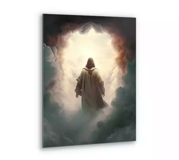 Obraz szklany Jezus w niebie chmurach