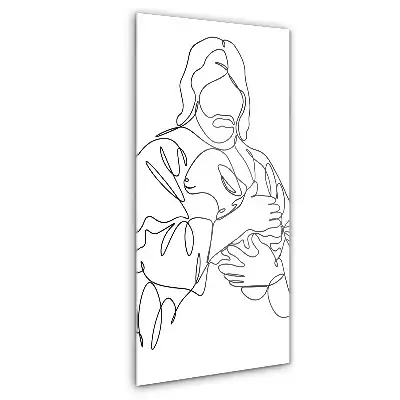 Obraz szklany Jezus Dobry Pasterz Line Art