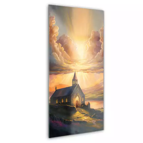 Obraz szklany Kościół zachód słońca