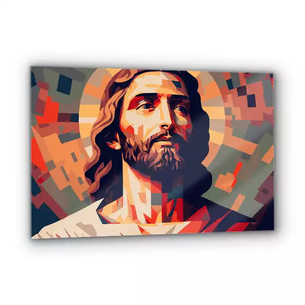 Obraz na szkle Zbawiciel Pan Jezus Kubizm