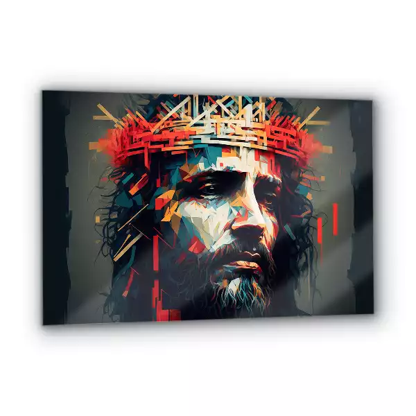 Obraz na szkle Portret Jezusa w Koronie