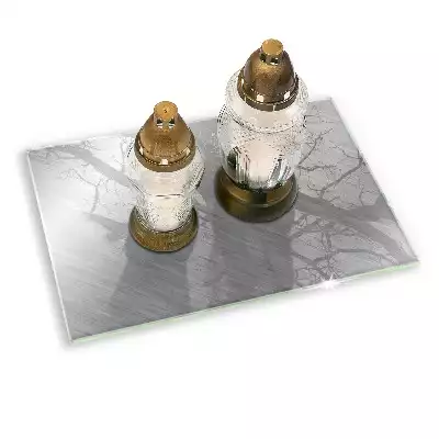 Szklana podstawka pod znicz prostokątna Tło tekstura metal