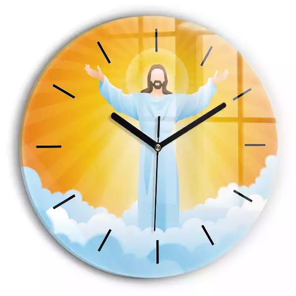 Zegar szklany okrągły Ilustracja Jezus