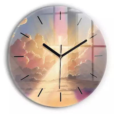 Zegar szklany okrągły Ilustracja krzyż i niebo