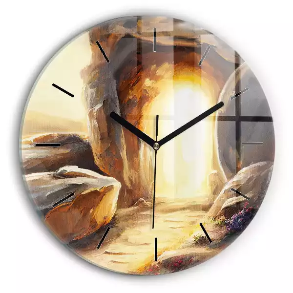 Zegar szklany okrągły Grób Jezusa Chrystusa