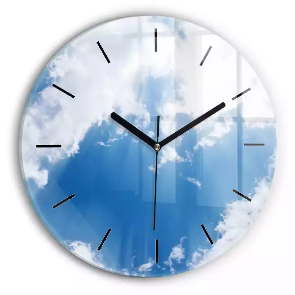 Zegar szklany okrągły Niebo Raj wieczny