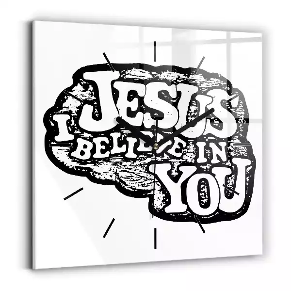 Zegar ścienny kwadrat Jesus I believe in You