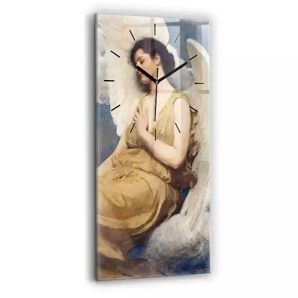 Zegar na szkle pionowy Kobieta anioł
