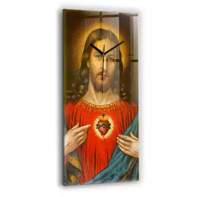 Zegar szklany pion Serce Jezusa