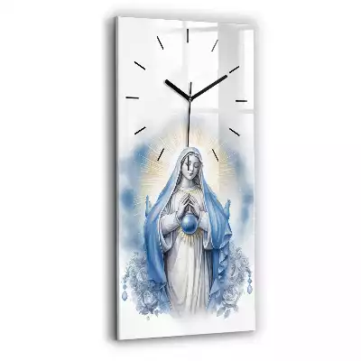Zegar szklany pionowy Maryja Królowa Świata