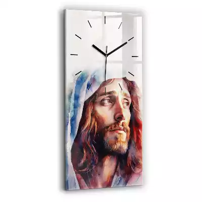 Zegar szklany pion Akwarele Jezus Chrystus