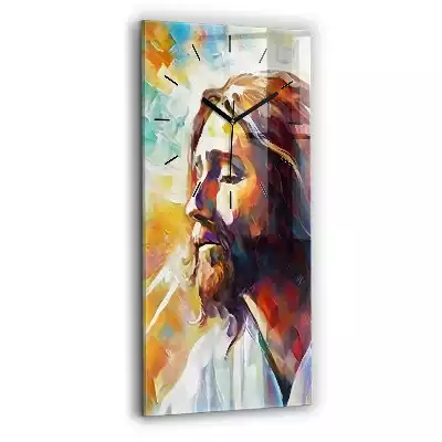 Zegar szklany pionowy Ilustracja Jezus Chrystus